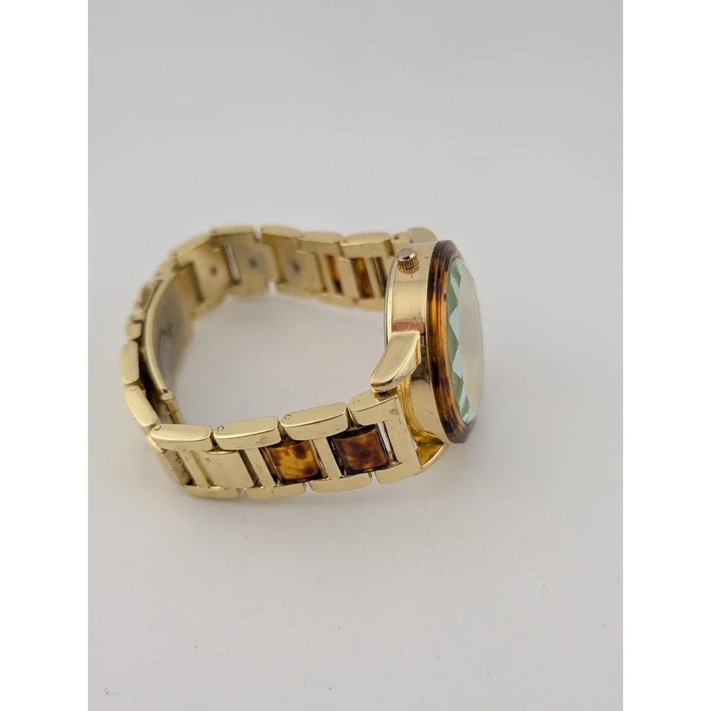 Time & Tru Watch Women 38mm Case Tortoiseshell and Gold 7.5